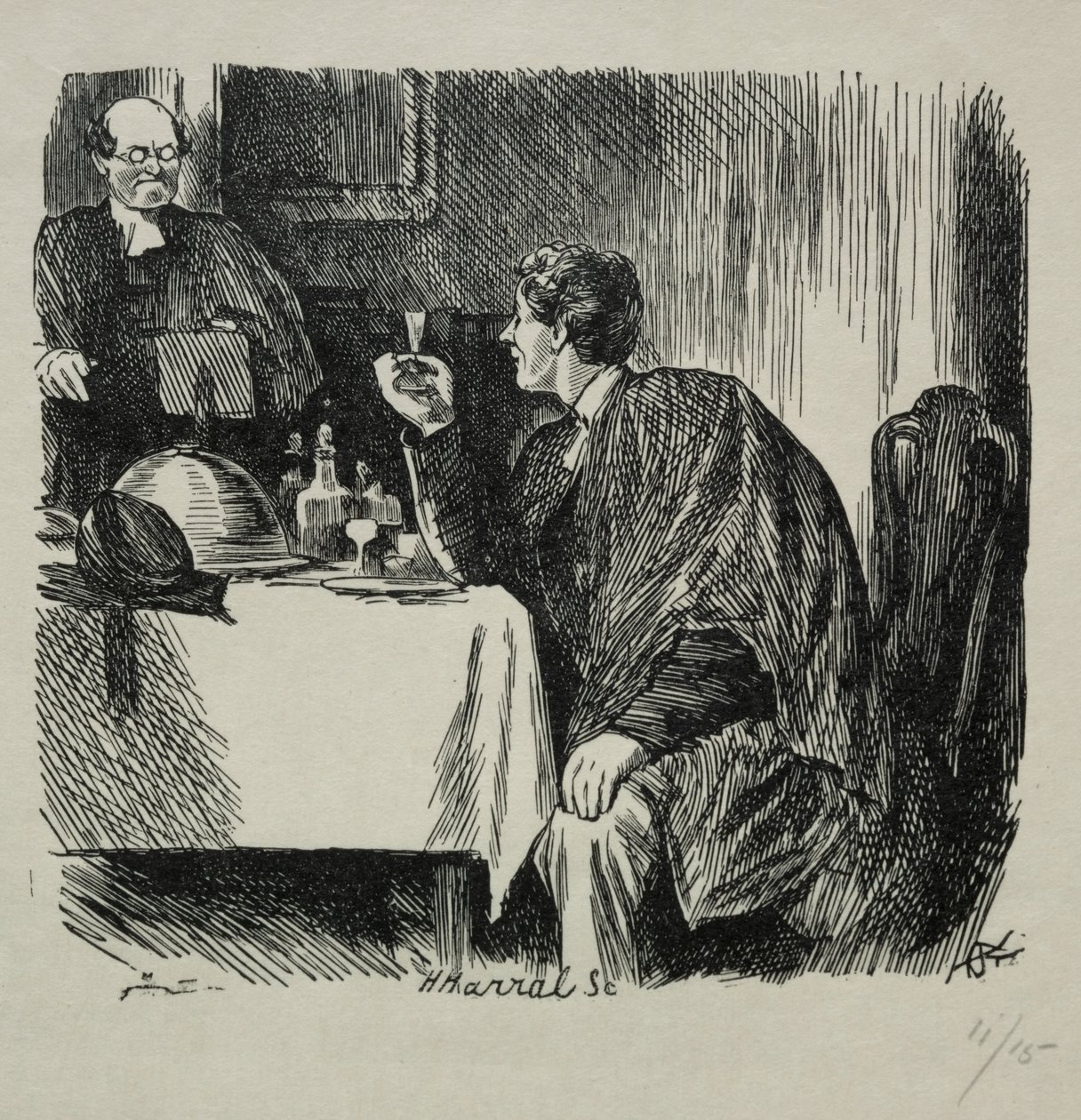 Tomkins Degree Supper og hvordan det endte, 1868. av Charles Samuel Keene