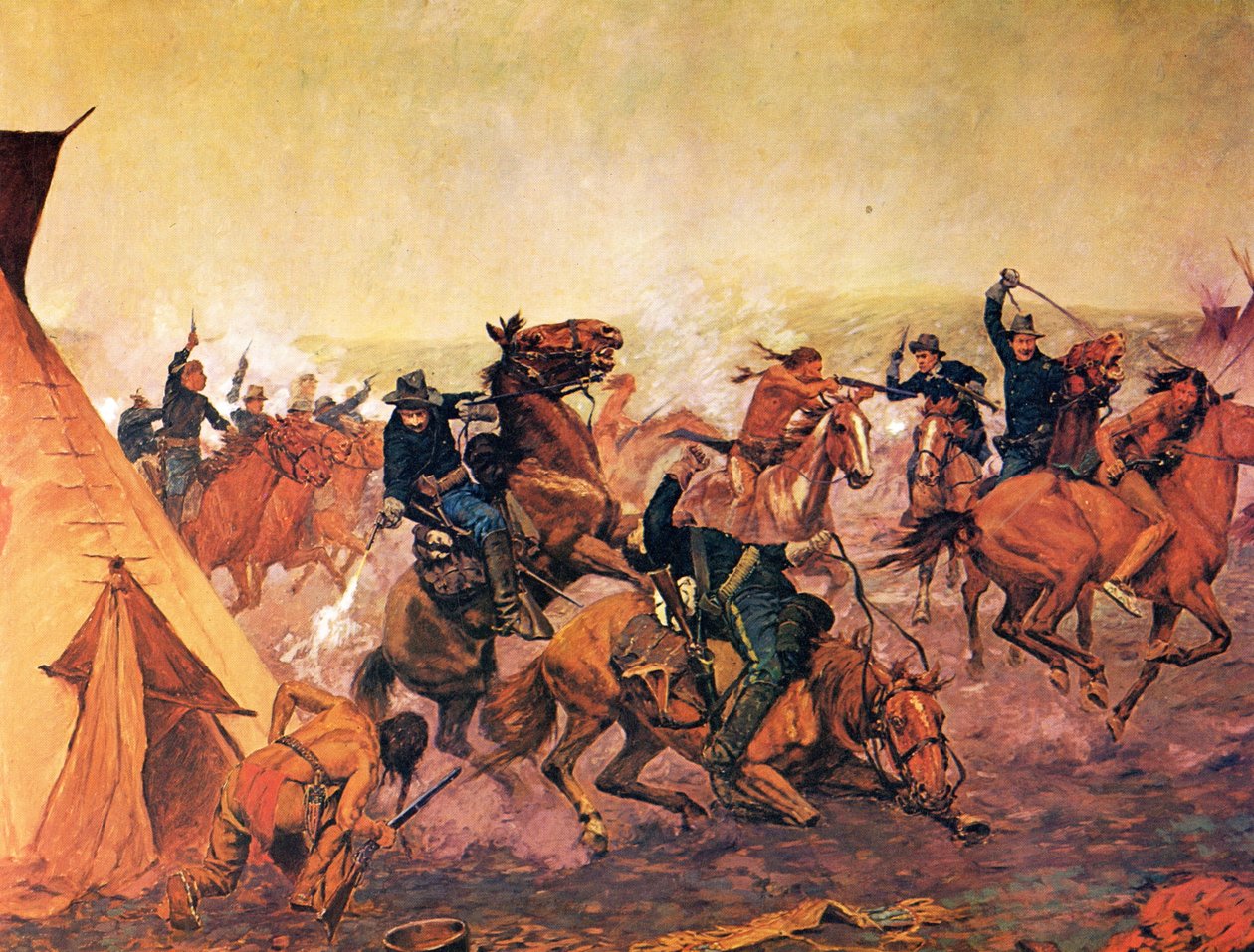 Angrep ved daggry av Charles Schreyvogel