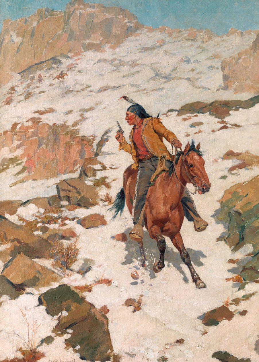 I Hot Pursuit, etter 1900. av Charles Schreyvogel