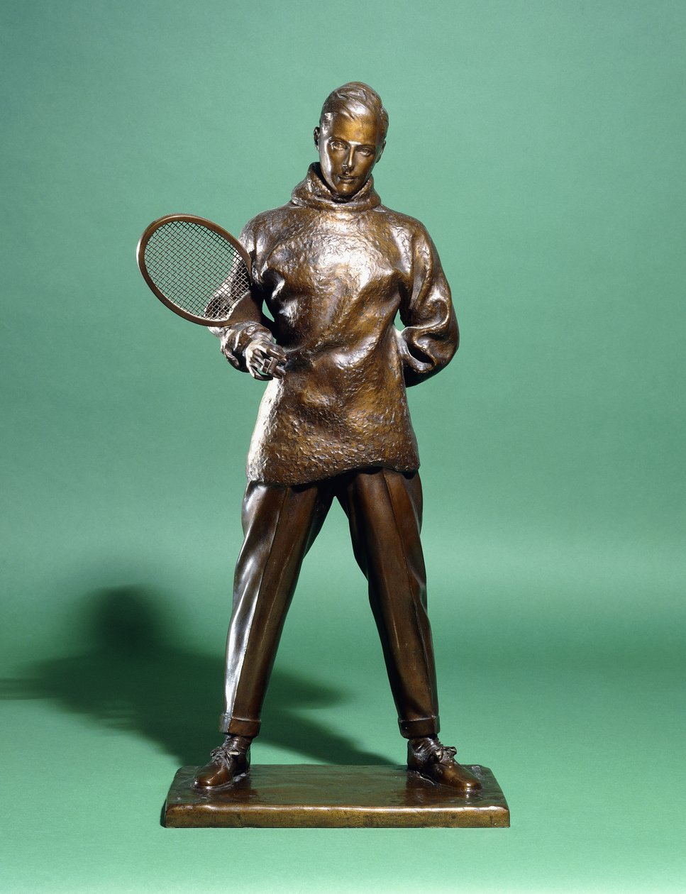 En bronsefigur av H.R.H. Prinsen av Wales, senere Edward VIII, kledd for tennis, ca. 1920-1930-tallet av Charles Sergeant Jagger
