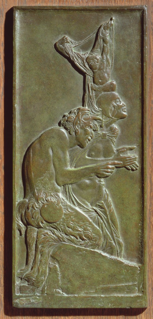 Nymfe og Satyr, ca. 1930 (bronse) (se også 165266) av Charles Sergeant Jagger