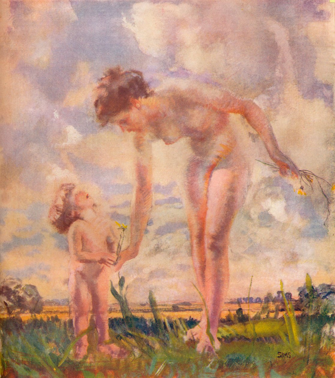 The Big Sister, c20. århundre av Charles Sims