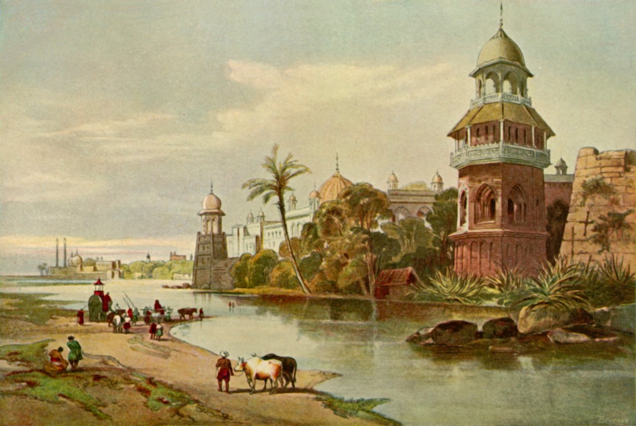 Delhi - The Kings Palace from the River, 1840-tallet, 1901. av Charles Stewart Hardinge