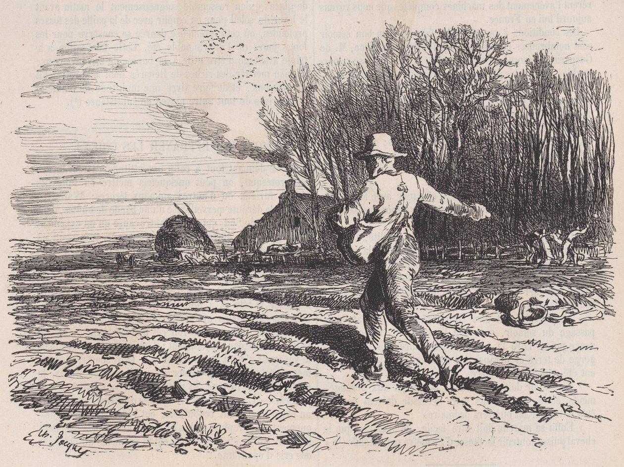Spredende frø, fra Le Magasin Pittoresque, mai 1857. av Charles Tamisier