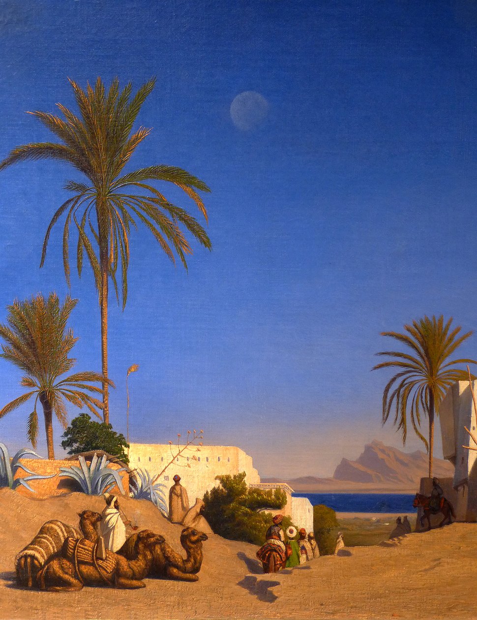 Algerisk landskap (detaljer) av Charles Theodore (1814 88) Frere