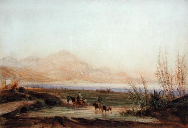 The Baie des Anges, Nice (akvarell på papir) av Charles Theodore  Frere