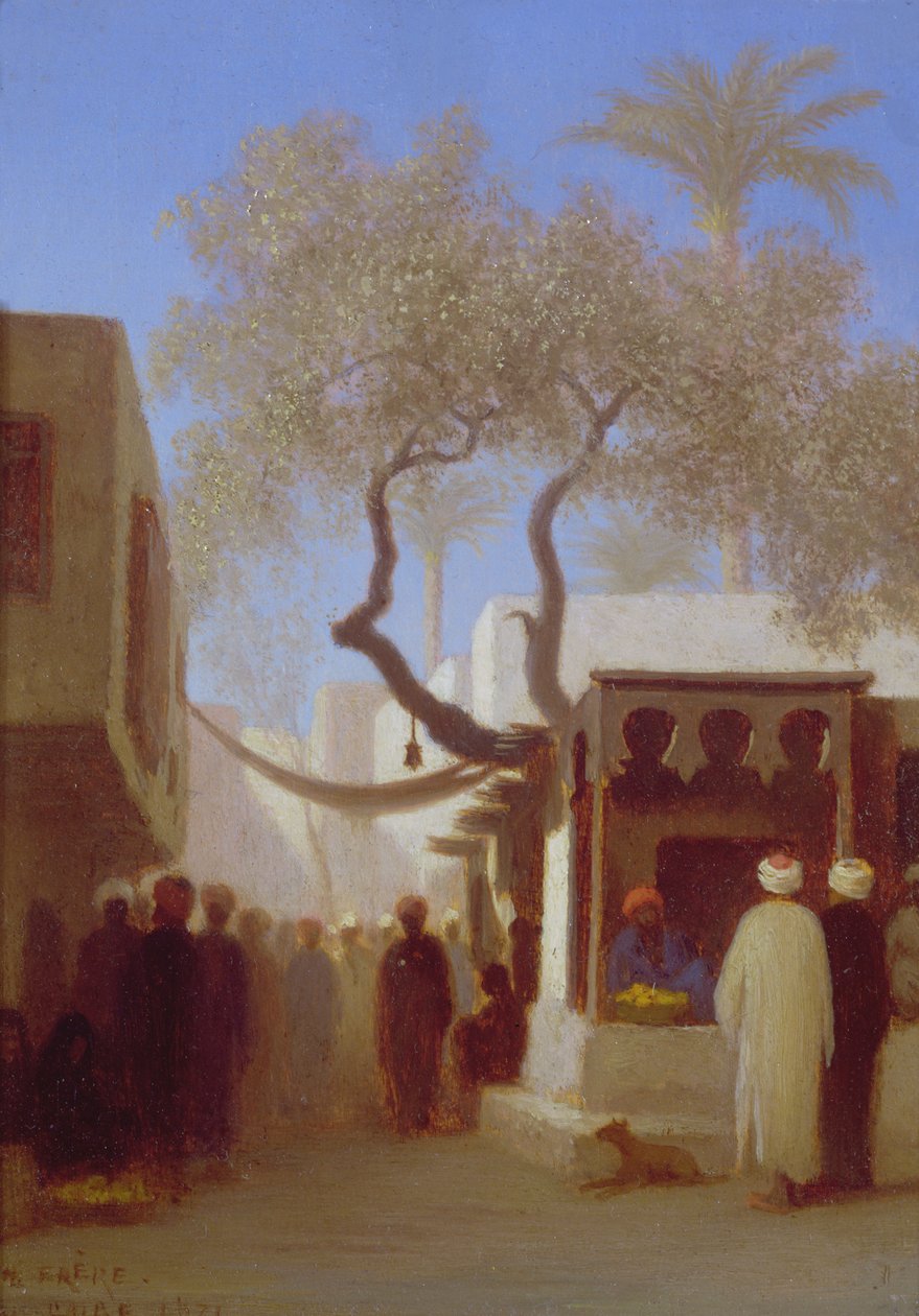 Kairo markedsscene av Charles Theodore Frere