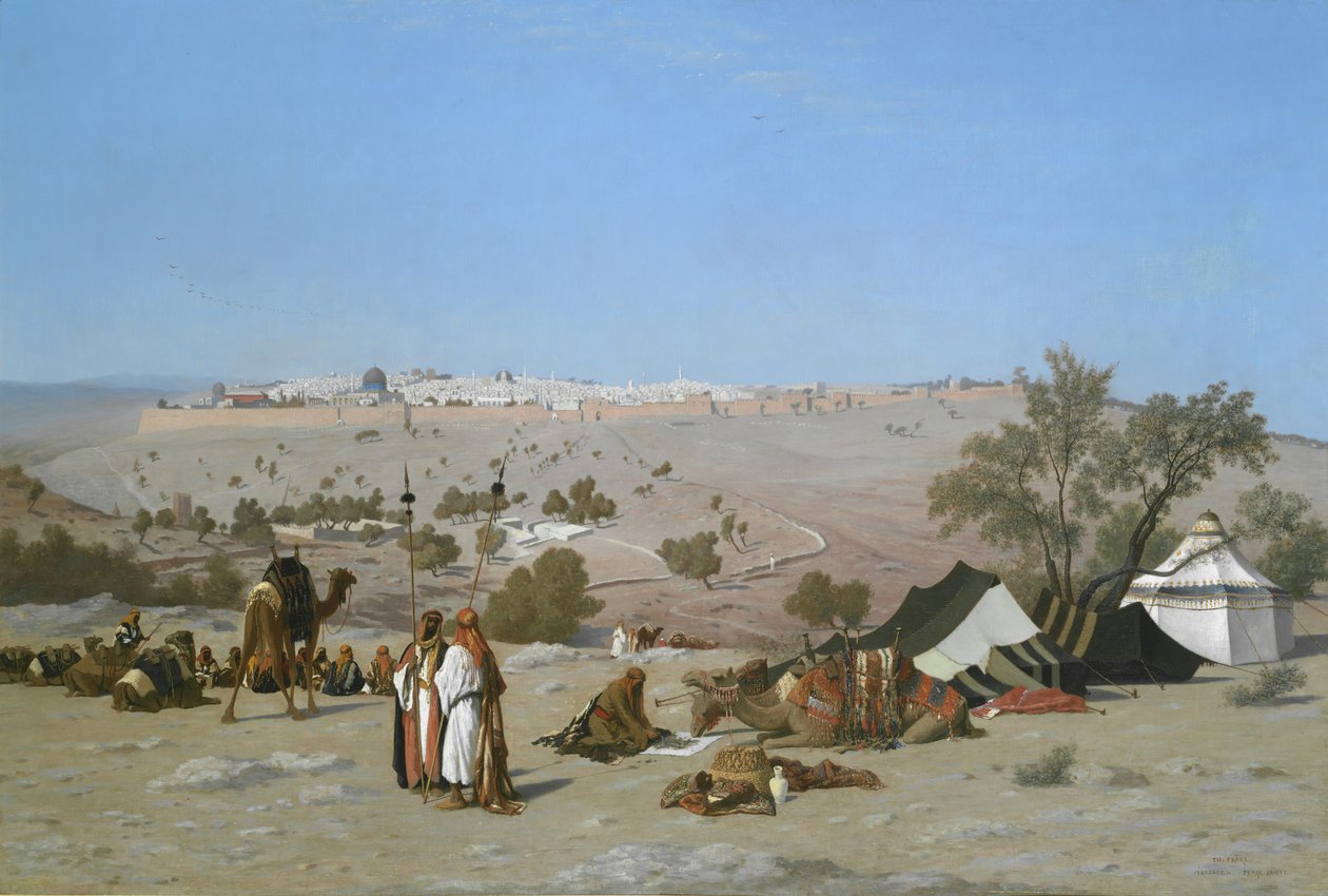 Jerusalem fra Oljeberget, innen 1880. av Charles Theodore Frere
