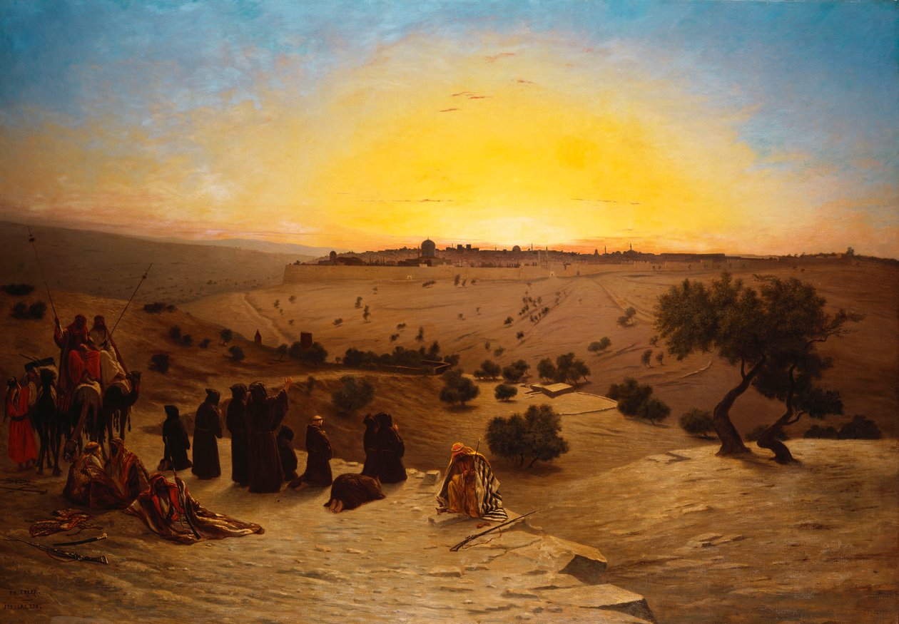 Pilegrimer som tilber utenfor Jerusalem av Charles Theodore Frere
