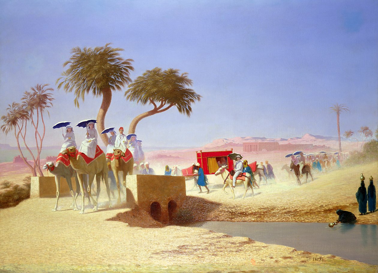 Keiserinne Eugenie besøker pyramidene av Charles Theodore Frere