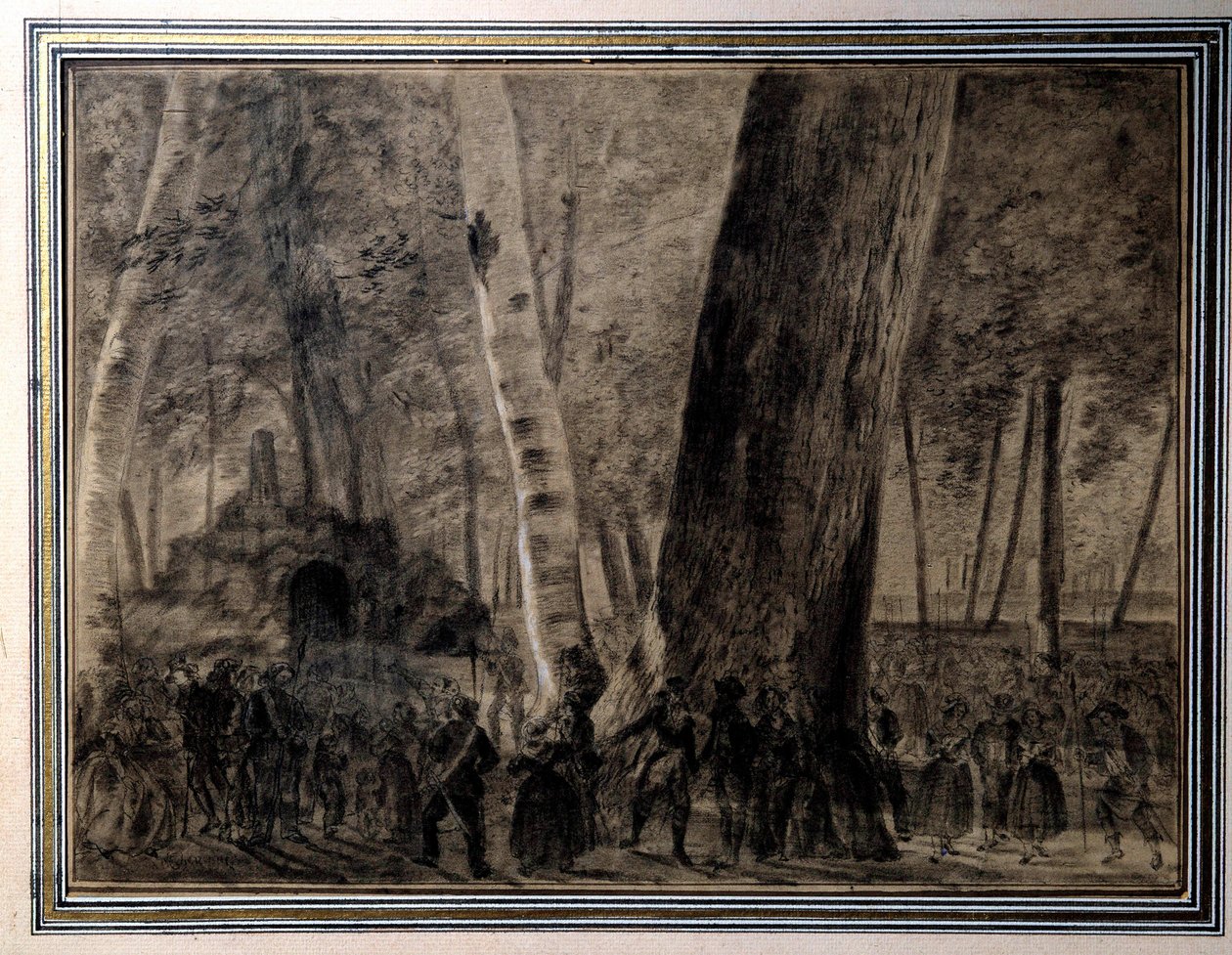 Fransk revolusjon: "" kroppen til Jean-Paul Marat (1743-1793) begraves i hagen til Cordeliers"" Tegning av Charles Thevenin (1764-1838) 1793 Versailles, Musee Lambinet av Charles Thevenin