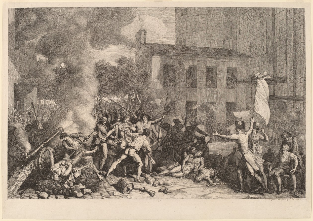 Storming av Bastillen, 14. juli 1789 av Charles Thevenin
