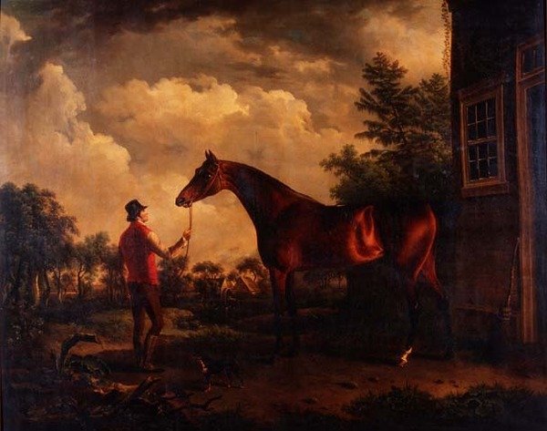 En jeger og brudgom utenfor et landsted av Charles Towne