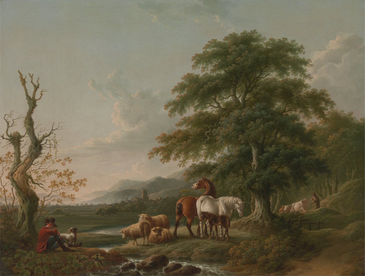 Landskap med en hyrde av Charles Towne