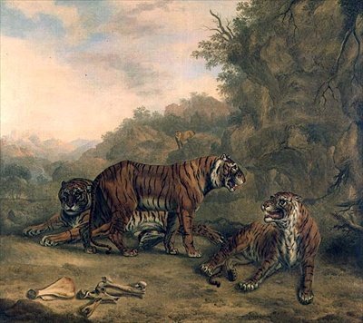Tigre i et skogkledd landskap av Charles Towne