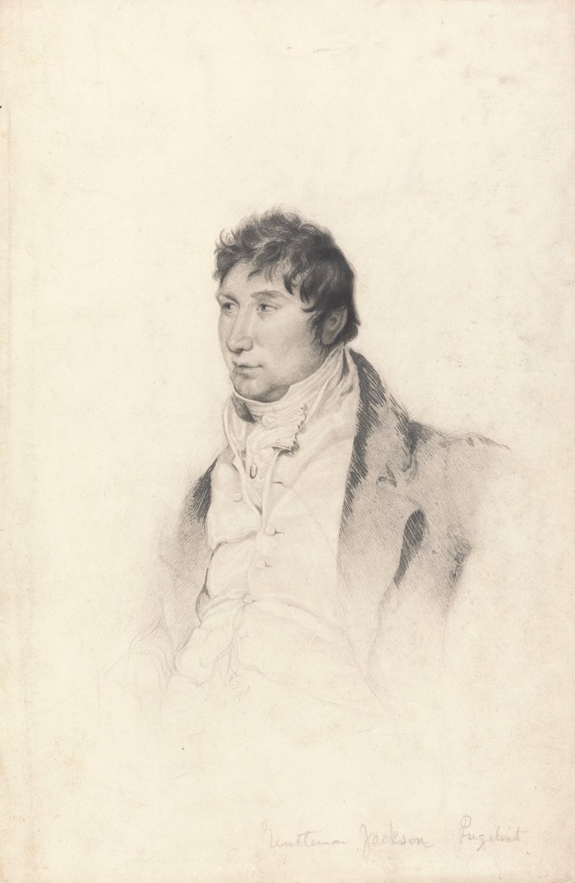 En portrettstudie for gravering av gentleman Jackson av Charles Turner