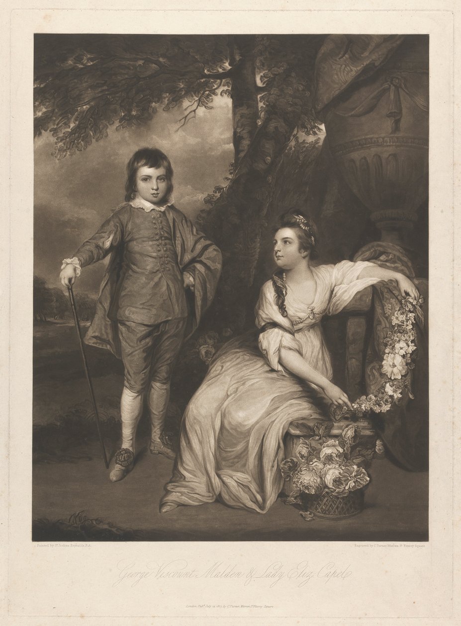 George Viscount Malden og Lady Elizabeth Capel av Charles Turner