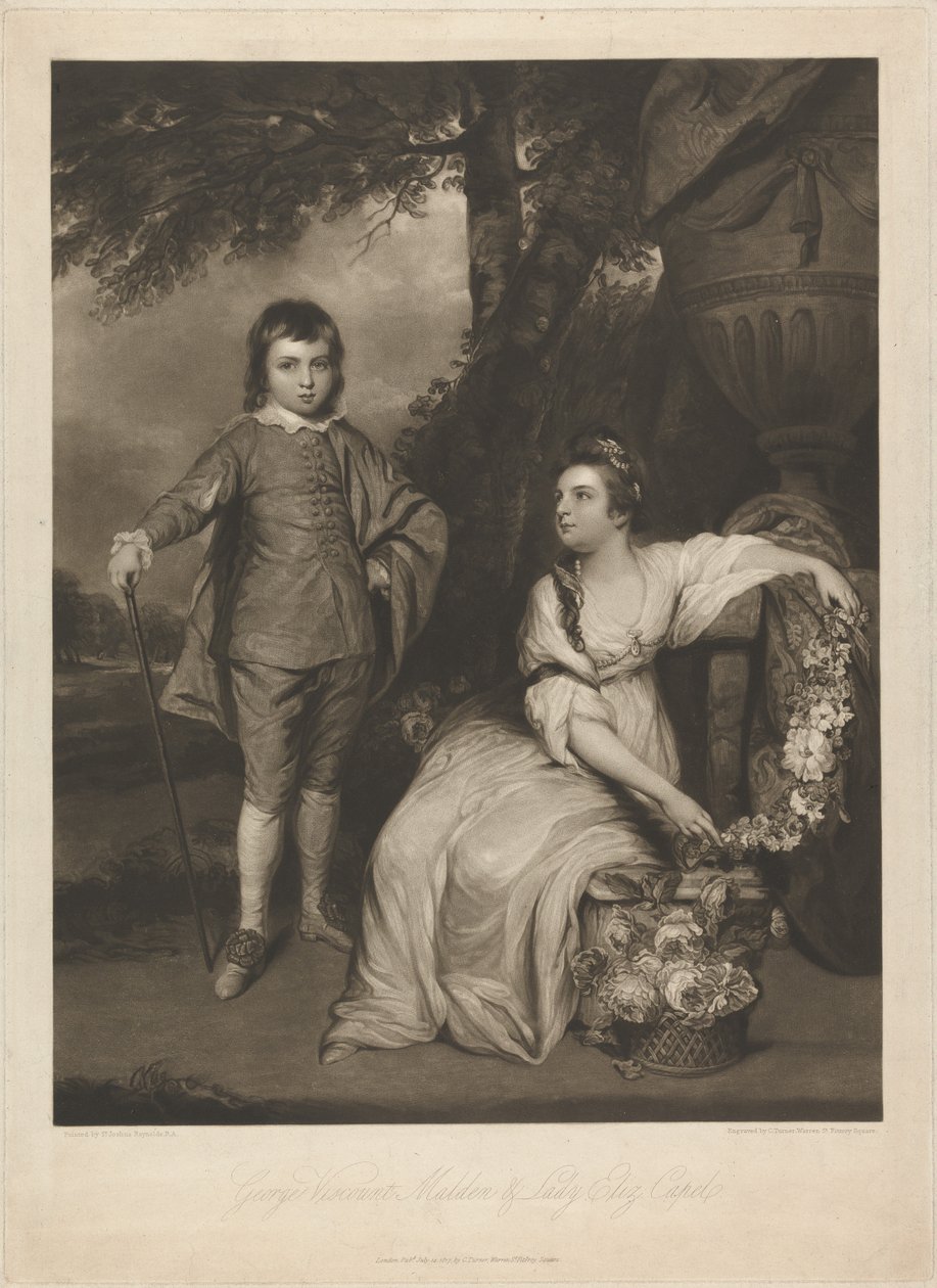 George, viscount Malden, og Lady Elizabeth Capel av Charles Turner