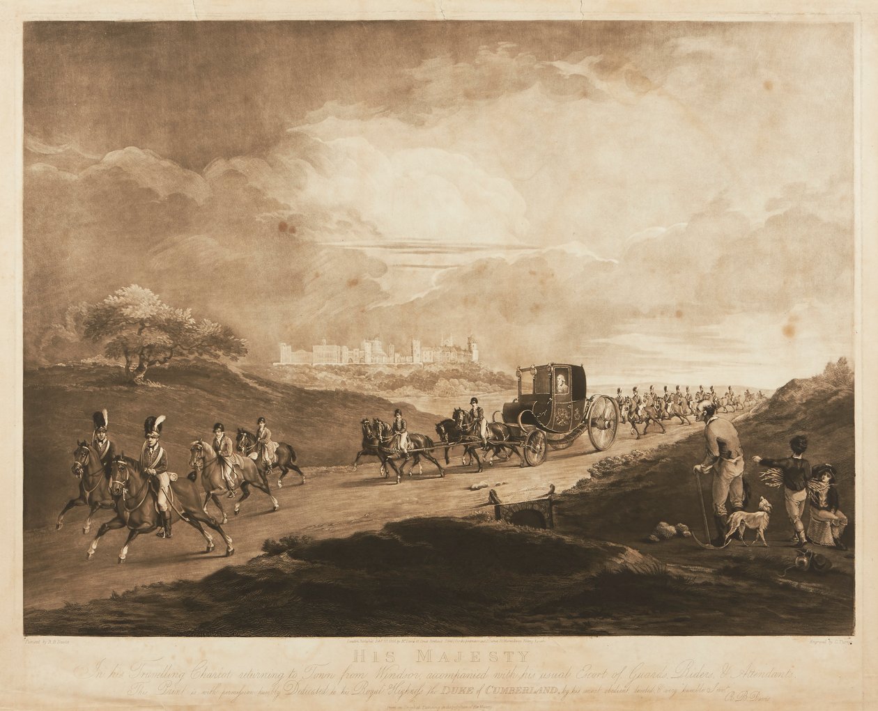 Kong George III i sin vogn av Charles Turner