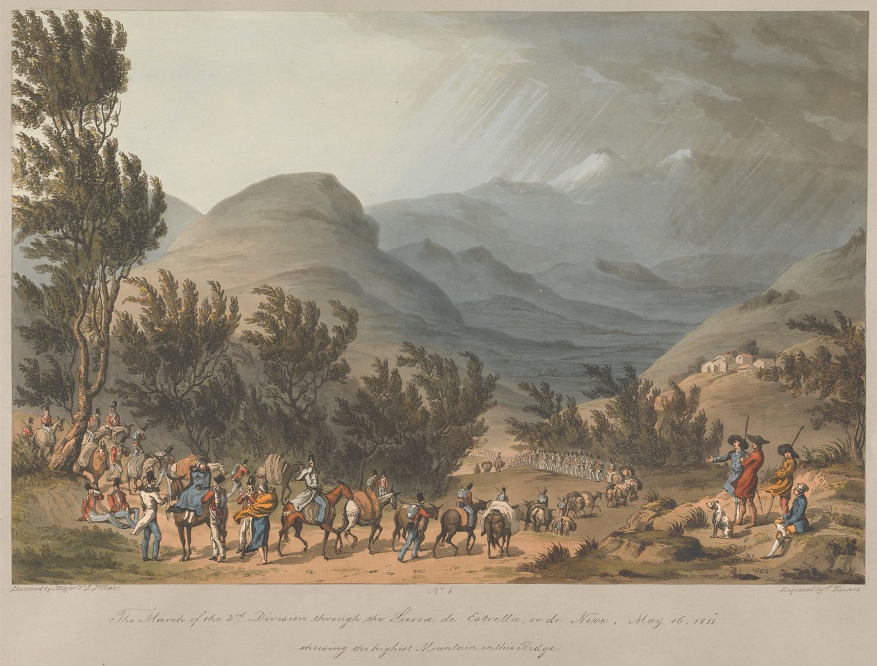 Nr. 8: Den 3. divisjonens marsj gjennom Sierra de Estiella eller de Neve, 16. mai 1811 av Charles Turner