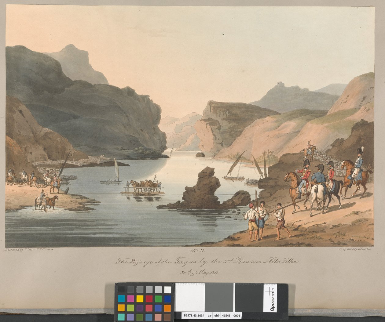 Nr. 11 3. divisjons kryssing av Tejo ved Villa Velha, 20. mai 1811 av Charles Turner