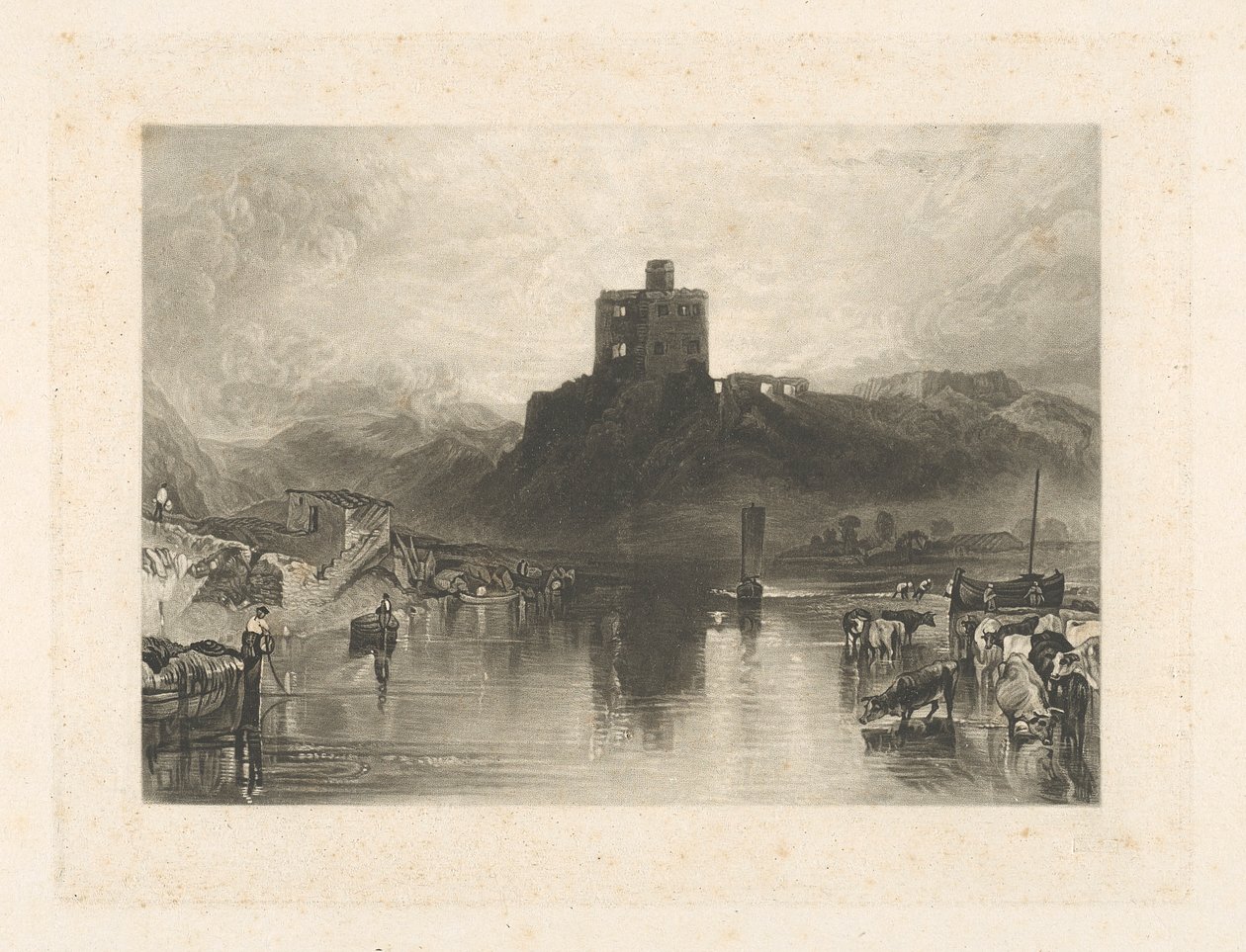 Norham Castle, ved elven Tweed av Charles Turner