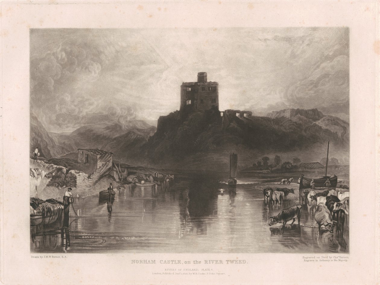 Norham Castle, ved elven Tweed av Charles Turner