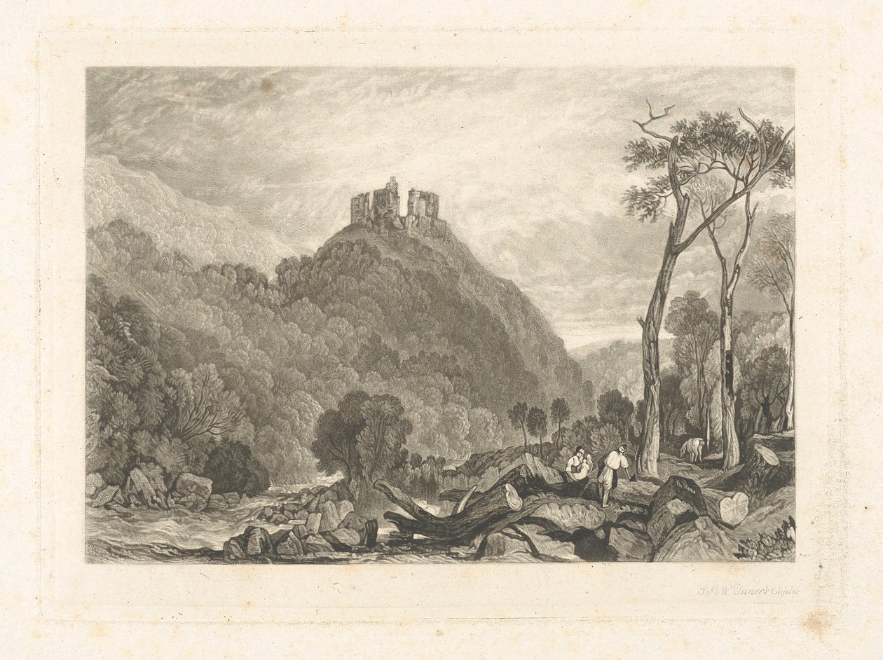 Okehampton Castle, ved elven Okement av Charles Turner
