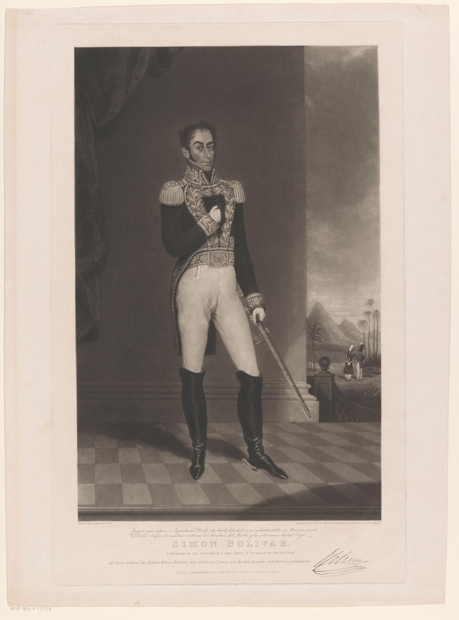 Portrett av Simón Bolívar av Charles Turner