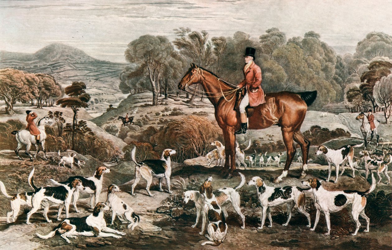 Ralph John Lambton og hans Horse Undertaker and Hounds, sent på 1700-tallet, 1912 av Charles Turner