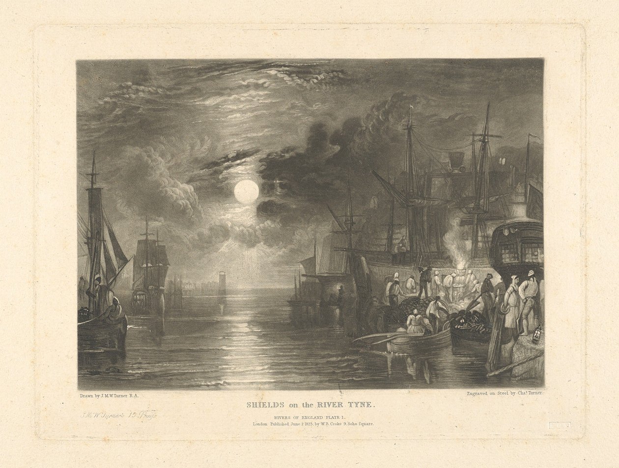 Skjold ved elven Tyne av Charles Turner