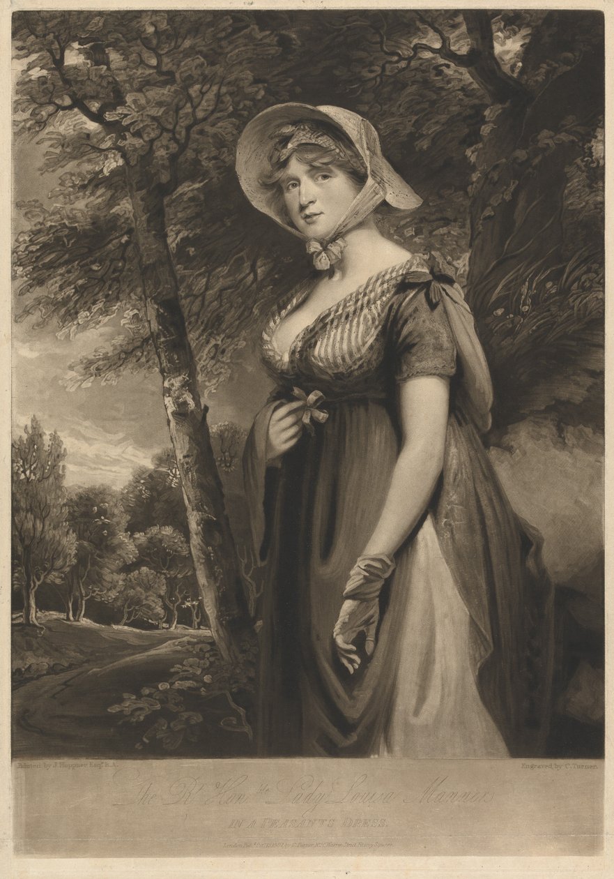 Den høytærede Lady Louisa Manners i bondedrakt av Charles Turner