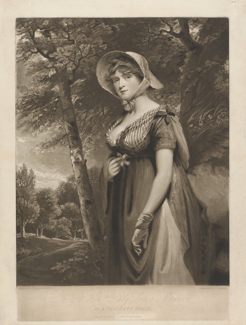 Den høytærede Lady Louisa Manners i bondedrakt av Charles Turner