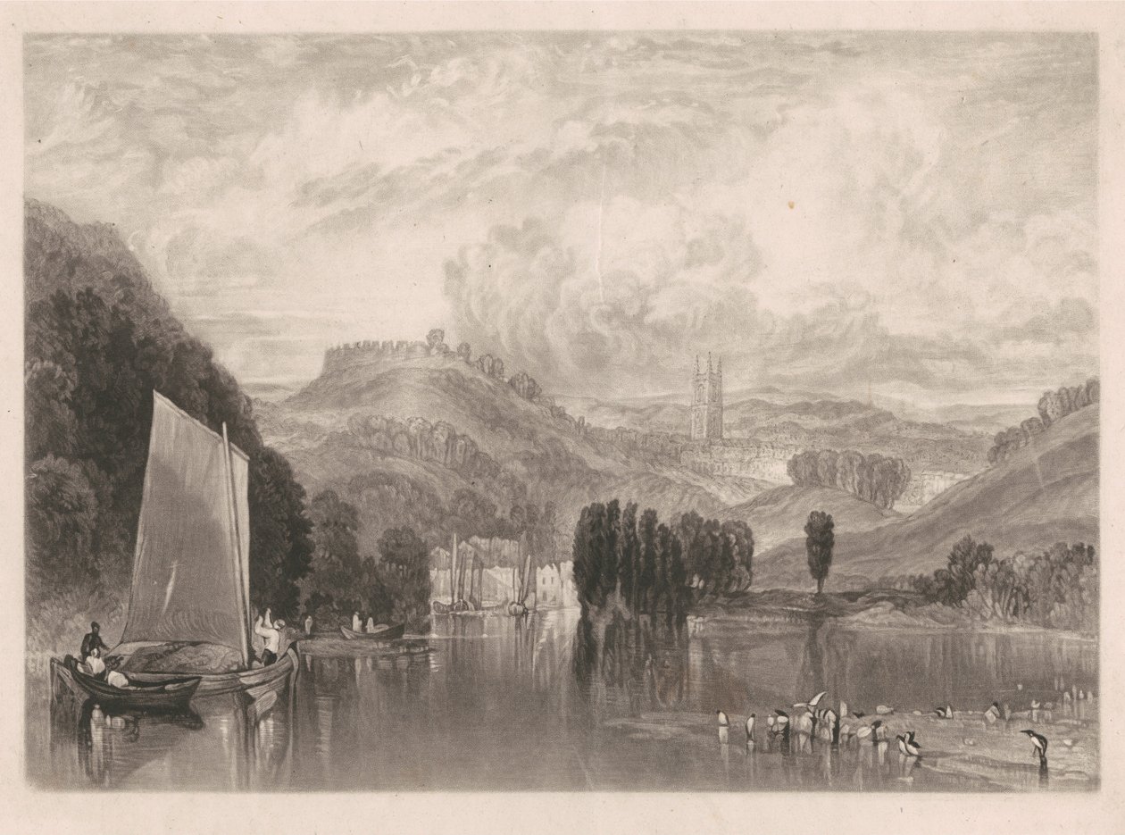 Totnes, ved elven Dart av Charles Turner