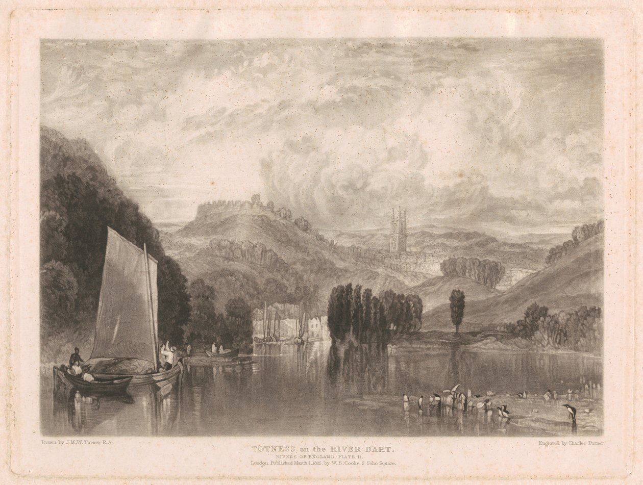 Totnes, ved elven Dart av Charles Turner