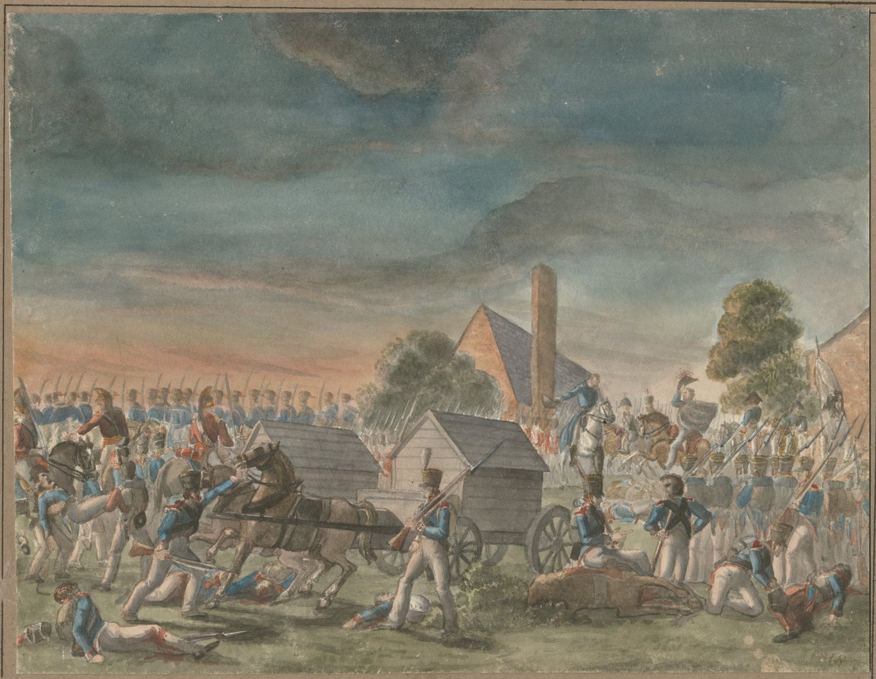 Møtet mellom hertugen av Wellington og prins Blücher, nær La Belle Alliance, 1818 av Charles Turner Warren