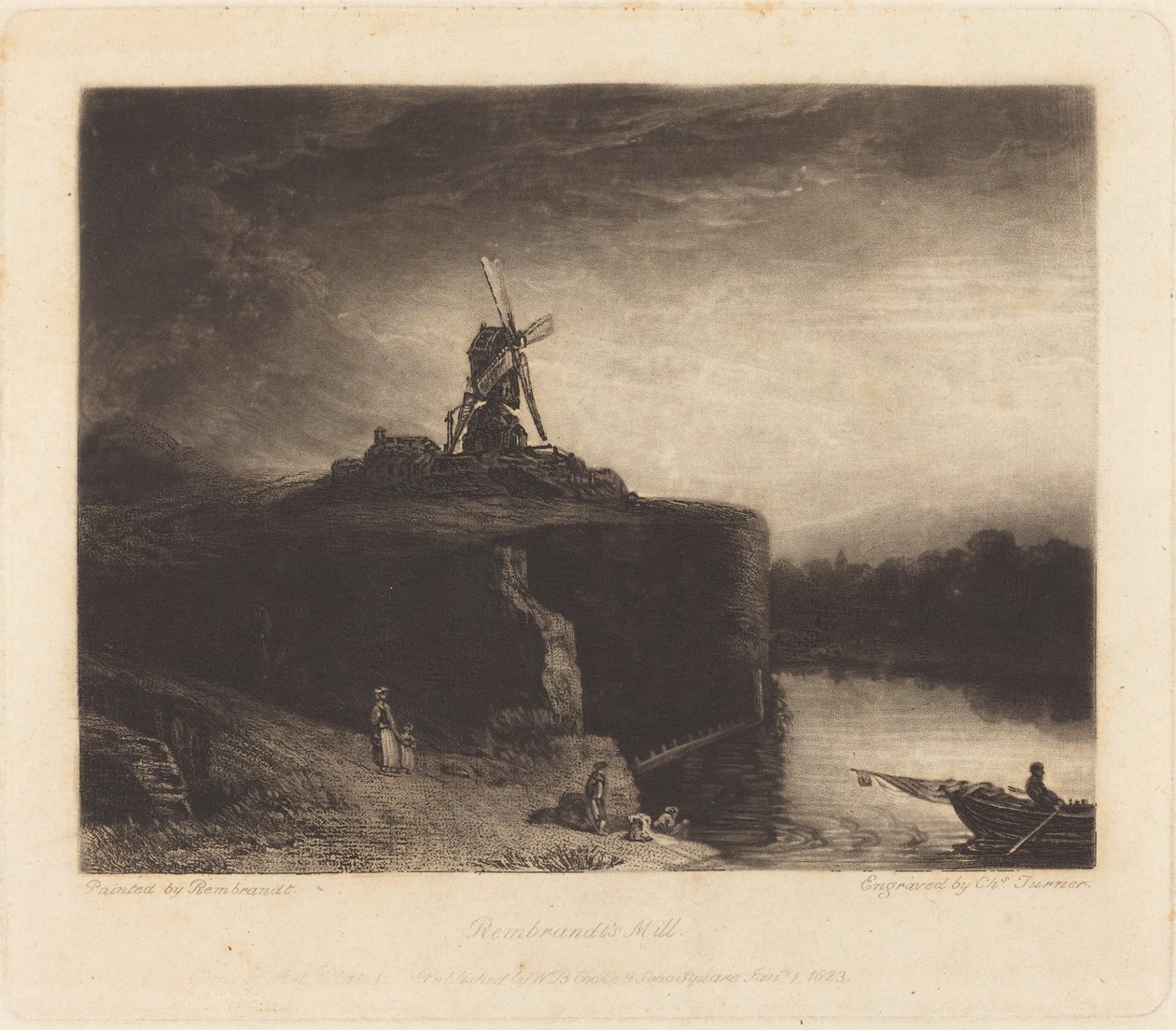 Møllen av Charles Turner after Rembrandt van Rijn