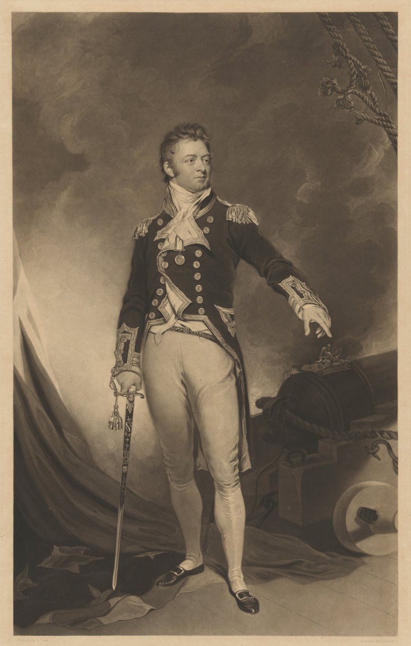 Sir Philip Bowes Vere Broke av Charles Turner after Samuel Lane