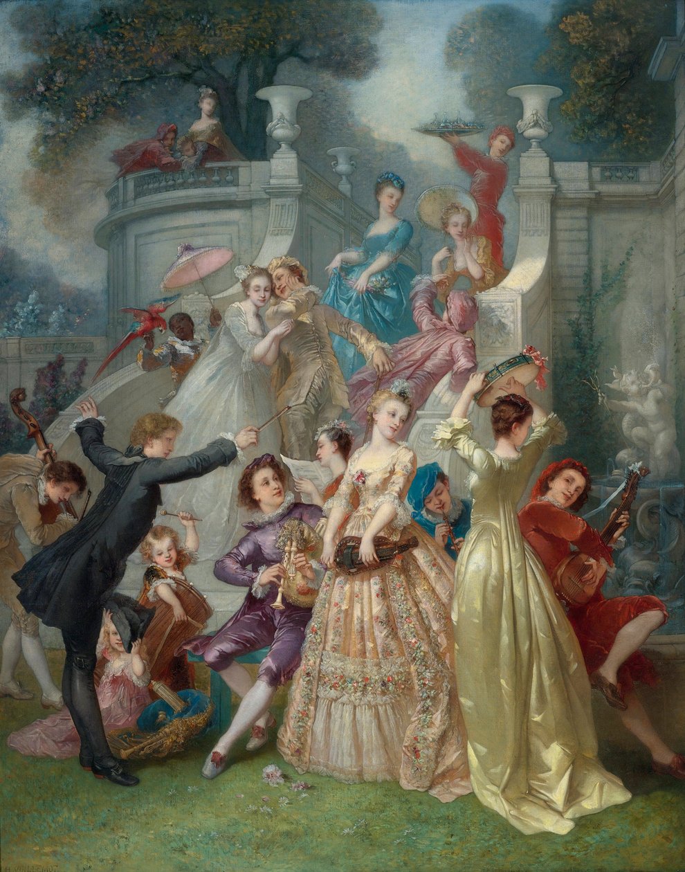 Å ungdom! Livets vår! Å vår! Årets ungdom! par Voillemot, Andre-Charles (1823-1893). Olje på lerret, størrelse: 163,5x131, , Privat samling av Charles Voillemot