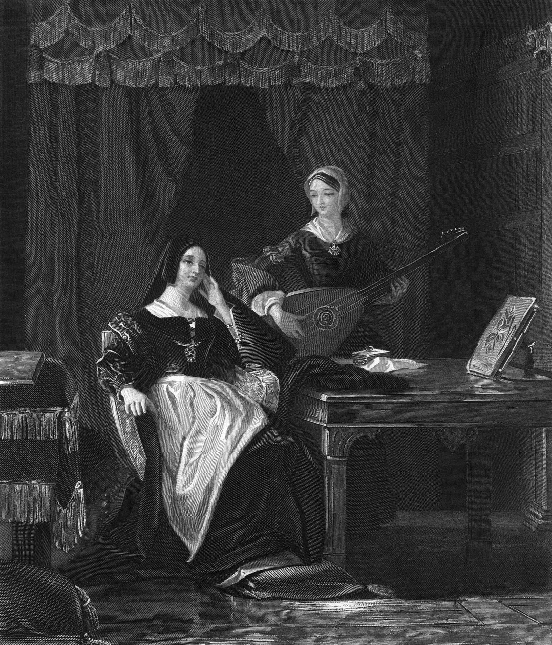 Dronning Katherine, dronningkonsort av Henry VIII av England, 1800-tallet. av Charles W. Sharpe
