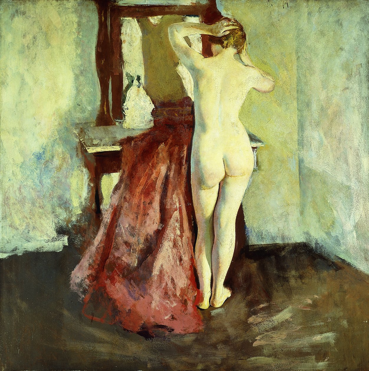 Naken foran speilet av Charles Webster Hawthorne