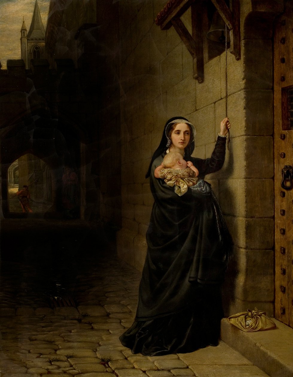 The Martyrdom of Laurence Saunders i Coventry, venstre panel av triptyk av Charles West Cope