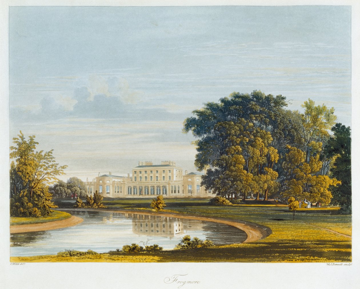 Frogmore, fra The History of the Royal Residences, gravert av William James Bennett (1787-1844), av William Henry Pyne (1769-1843), 1819 av Charles Wild