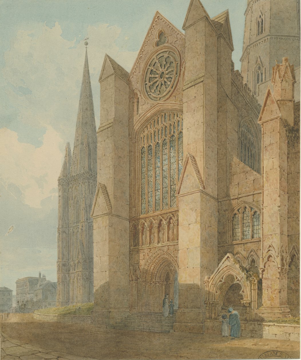 Lichfield Cathedral - South Transept: vannfargemaleri, [1813] av Charles Wild