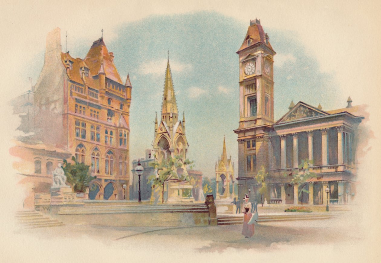 Chamberlain Square, Birmingham. Viser High School for Girls, c1890 av Charles Wilkinson