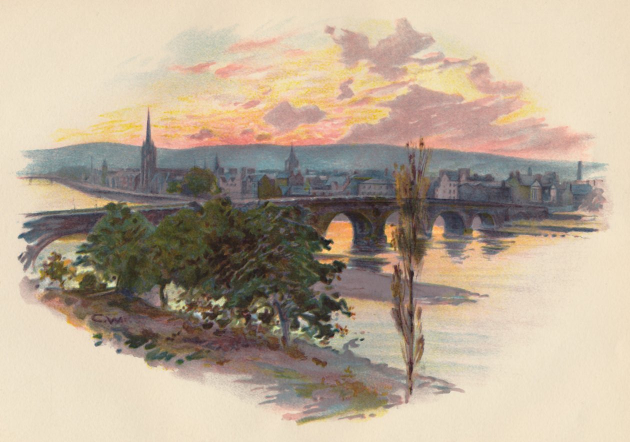 Perth, fra Bridge End, 1907, c1890 av Charles Wilkinson