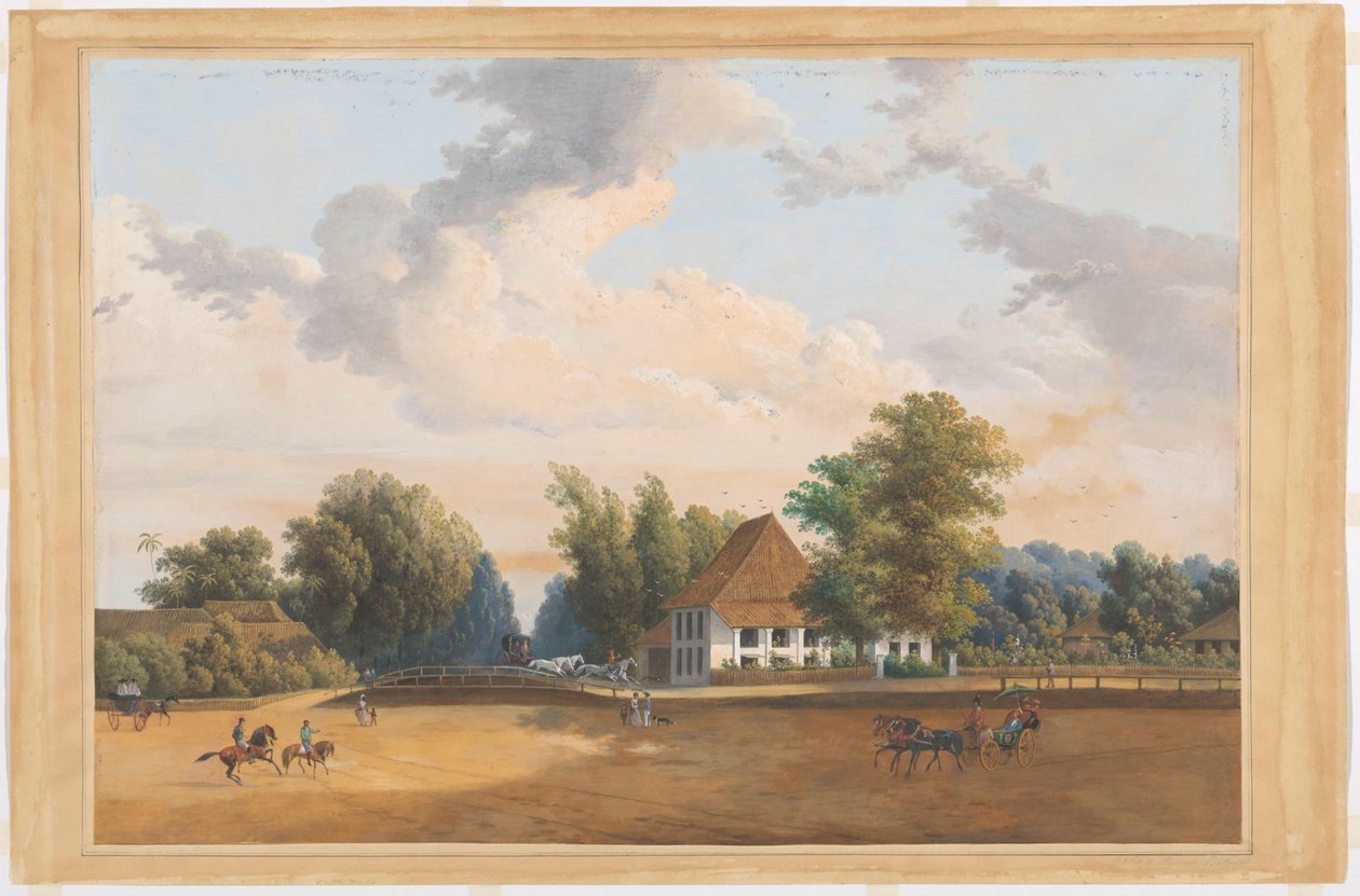 Utsikt på Rijswijk Batavia av Charles William Meredith van de Velde