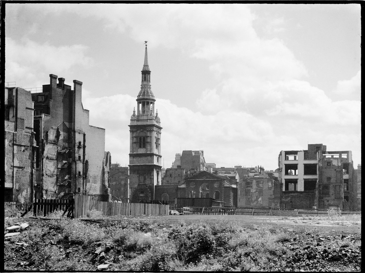 St Mary-le-Bow Church, Cheapside, City and County of the City of London, GLA, 1941-1945. av Charles William Prickett
