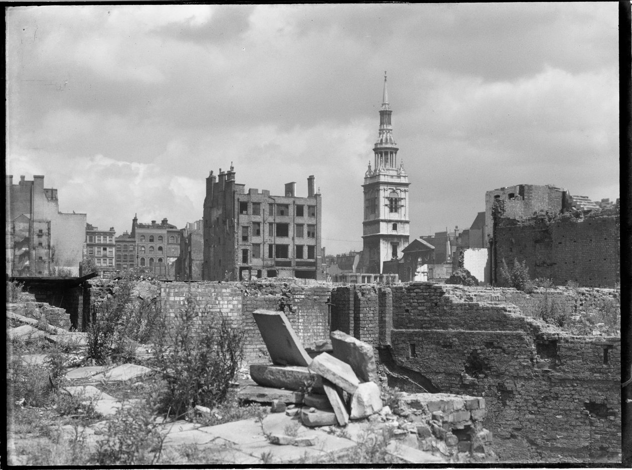 St Mary-le-Bow Church, Cheapside, City and County of the City of London, GLA, 1941-1945. av Charles William Prickett