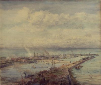 Troon havn, Cornwall av Charles William Wyllie
